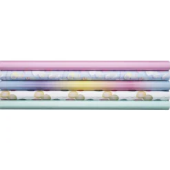 5 rullar presentpapper à 2 m × 57 cm – pastellfärger, ballonger, marshmallows!