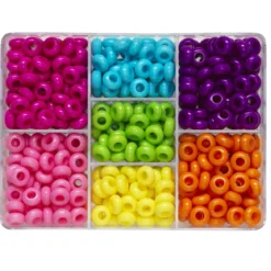375 runda & lite platta pärlor i en chunky & regnbågsglad pärlmix! Ø12 mm