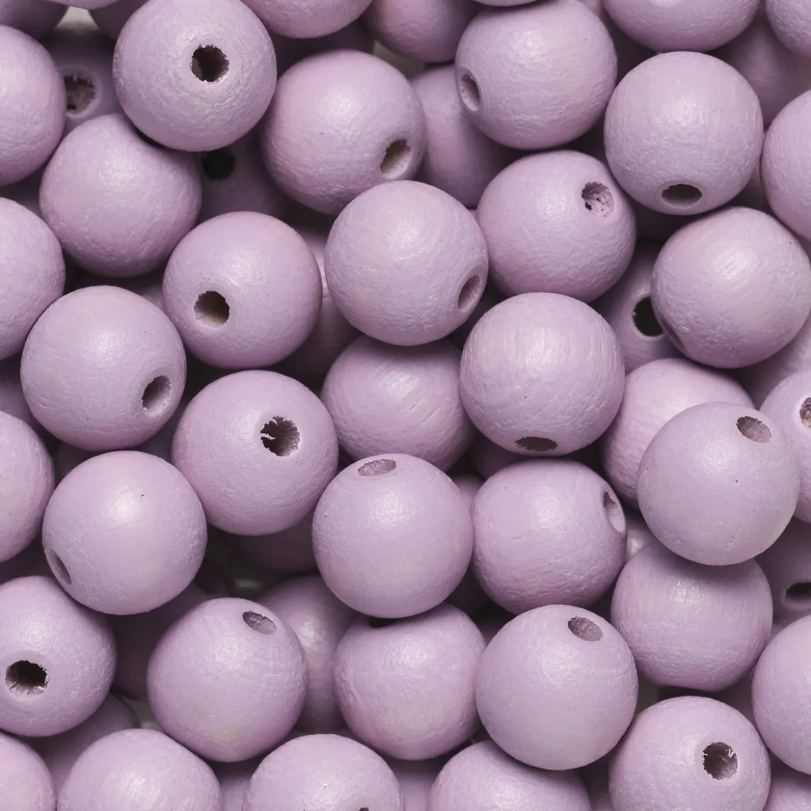Runda träpärlor Ø10 mm, cirka 100 st. ljuslila