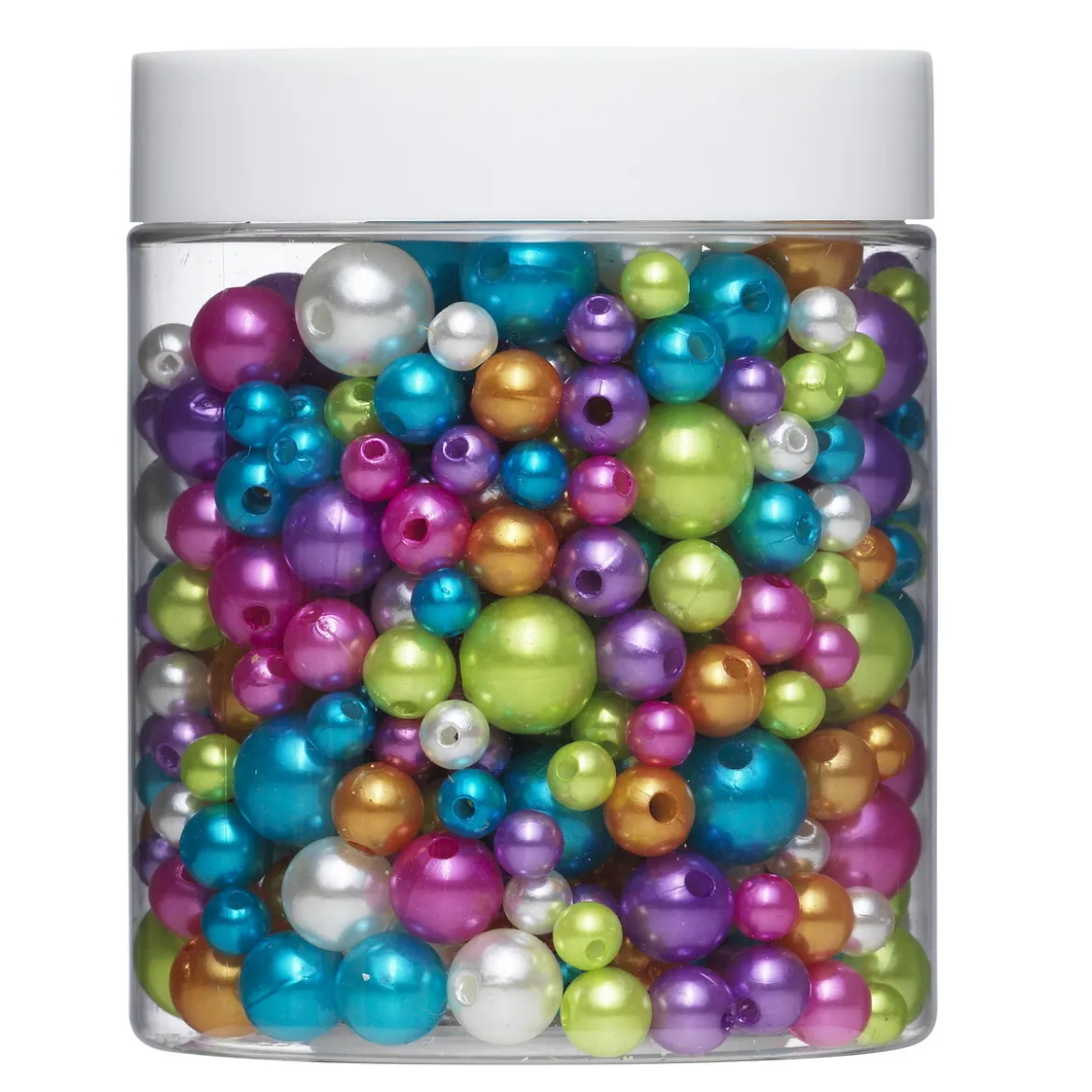 680 runda vackert pärlemorskimrande pärlor i 4 olika storlekar, Ø6, 8, 10 och 12 mm
