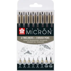 Sakura Pigma Micron grey 8-pack
