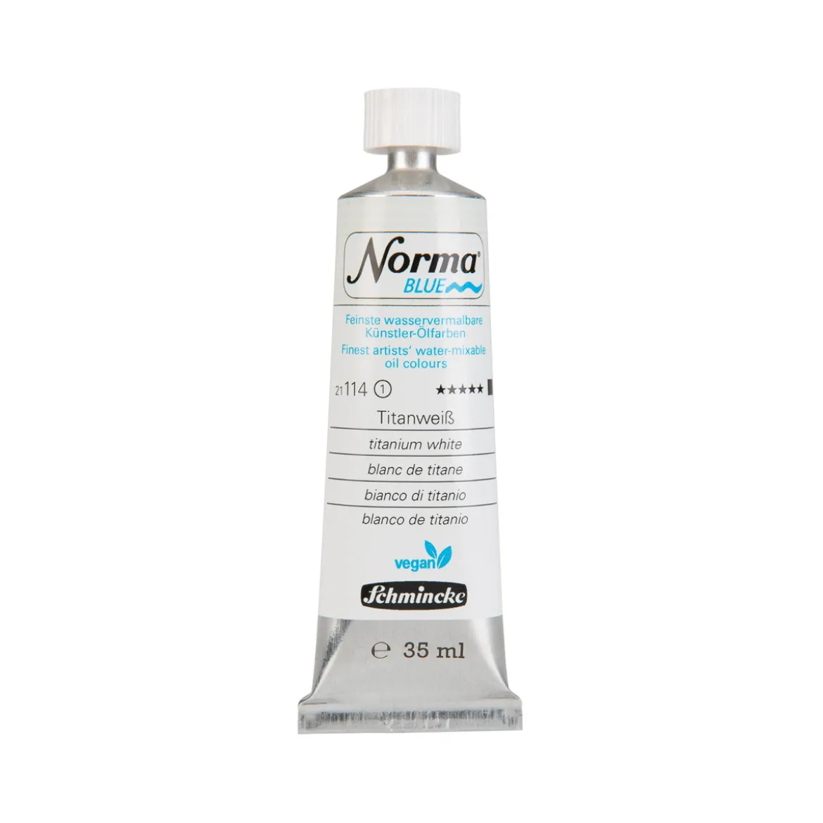 Schmincke Norma Blue vattenlöslig oljefärg 35 ml Mixing white 21120