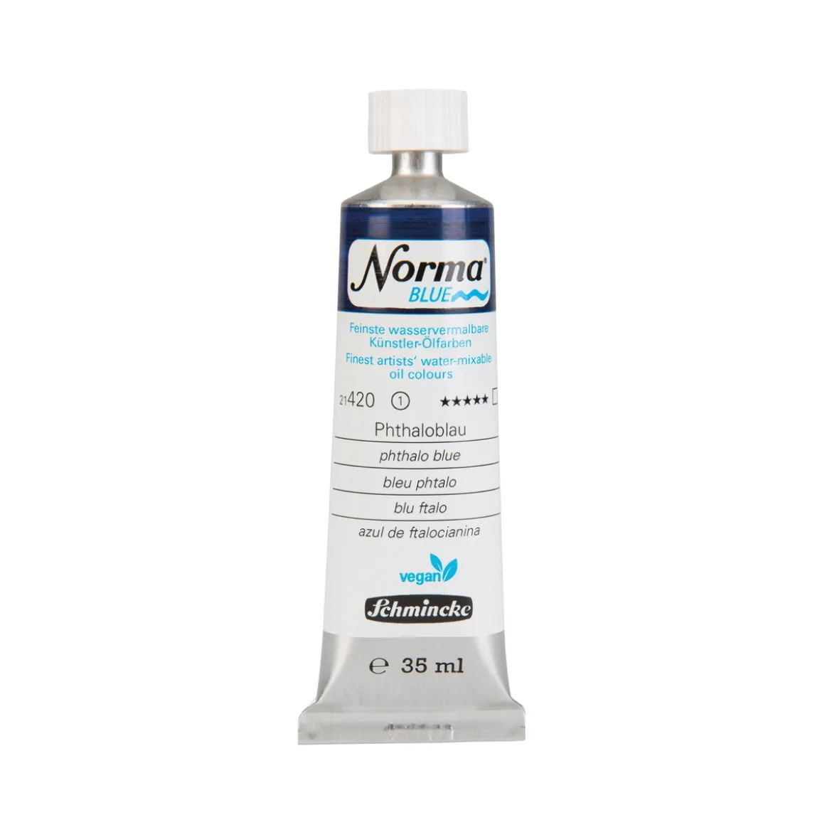 Schmincke Norma Blue vattenlöslig oljefärg 35 ml Cerulean blue 21422