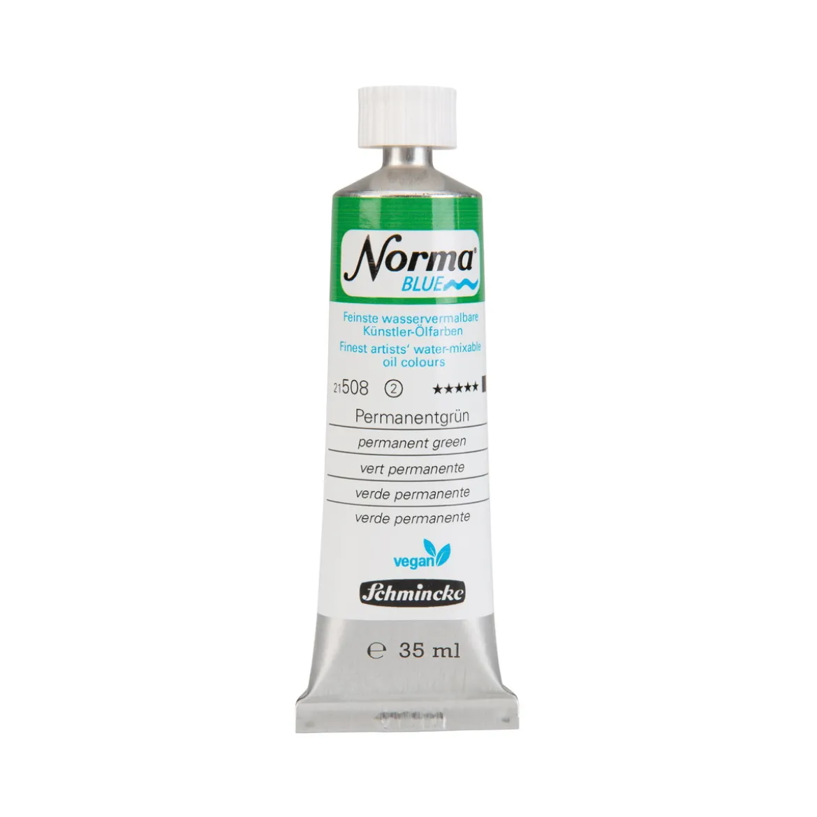 Schmincke Norma Blue vattenlöslig oljefärg 35 ml Permanent green 21508