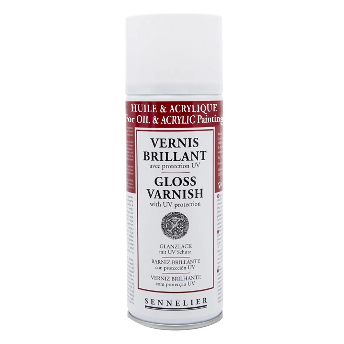 Sennelier Spray Universal Anti-UV Varnish Gloss 375 ml, blank skyddande lack för oljefärg & akrylfärg