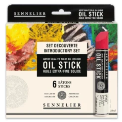 Sennelier Startset Oil Sticks – 6 gedigna kritor av oljefärg á 13 cm, Ø20 mm