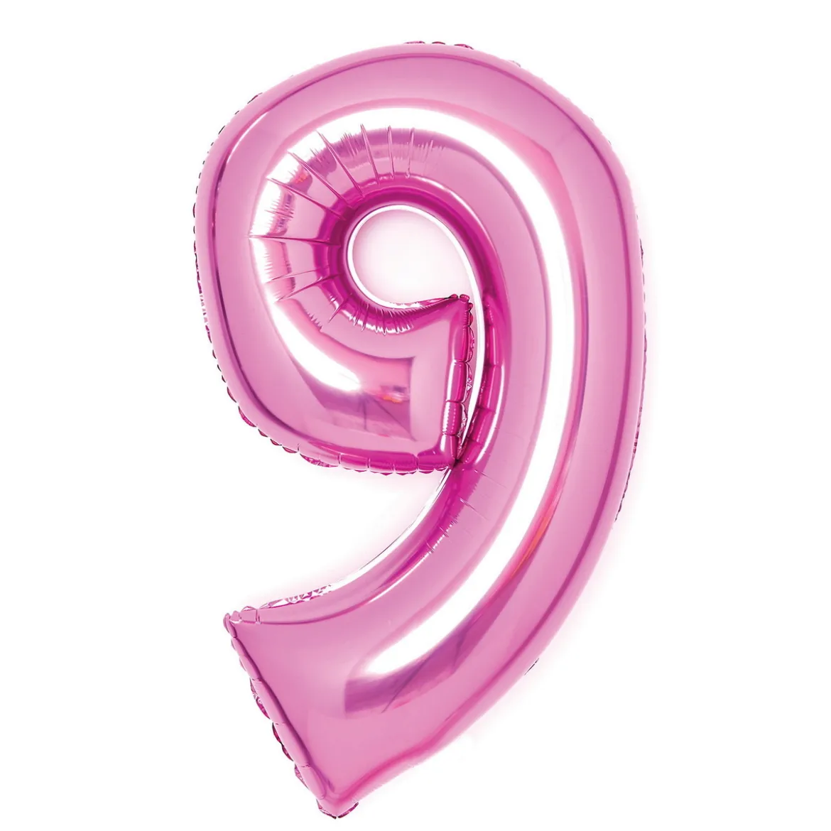 Sifferballong 66 cm hög, rosa metallic siffran 9 – pynta födelsedagskalaset!