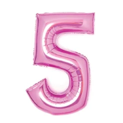 Sifferballong 66 cm hög, rosa metallic siffran 8 – pynta födelsedagskalaset!