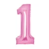 Sifferballong 66 cm hög, rosa metallic siffran 4 – pynta födelsedagskalaset!