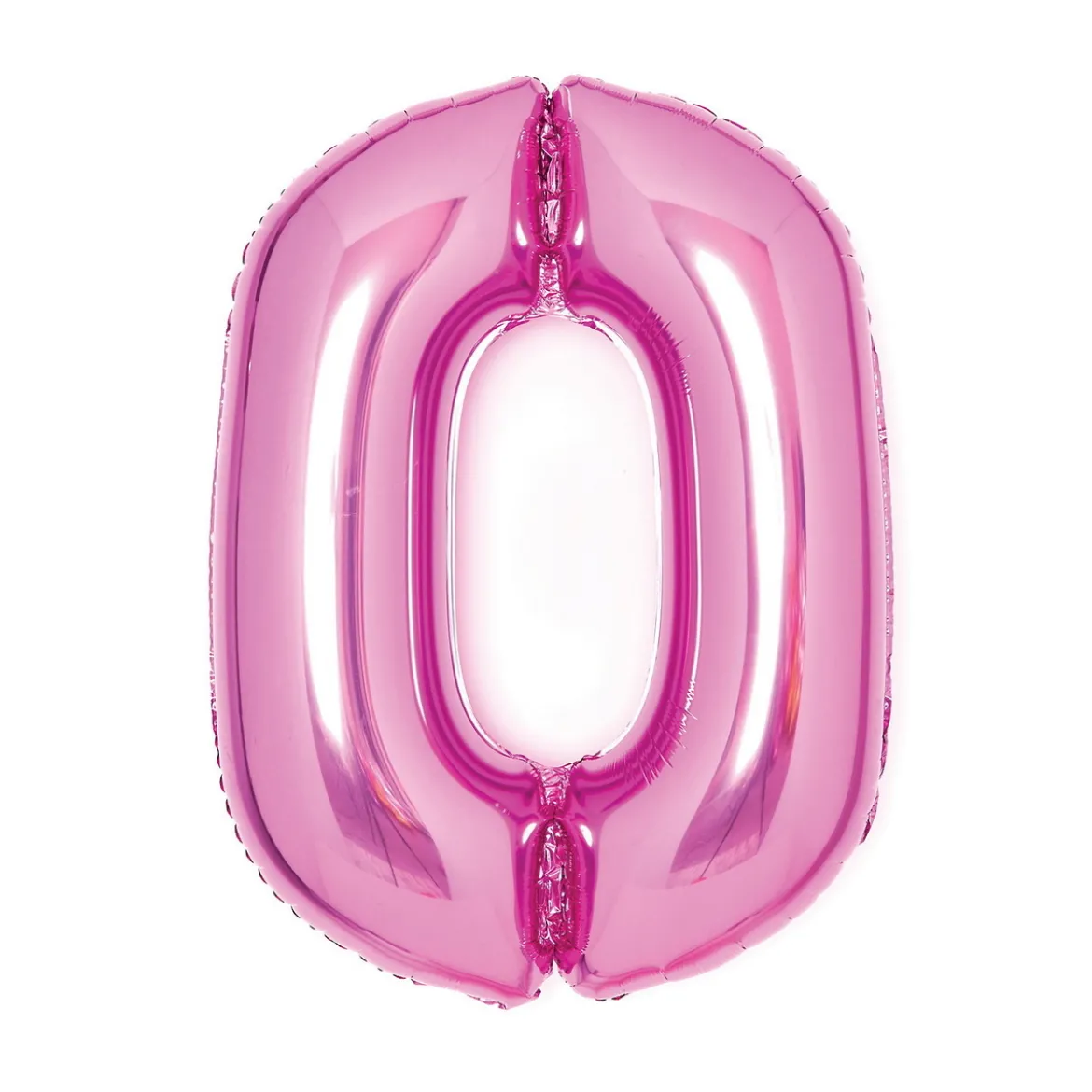Sifferballong 66 cm hög, rosa metallic siffran 0 – pynta födelsedagskalaset!