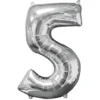 Sifferballong 5 Silver 66 cm