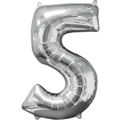 Sifferballong 5 Silver 66 cm