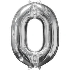 Sifferballong 0 Silver 66 cm