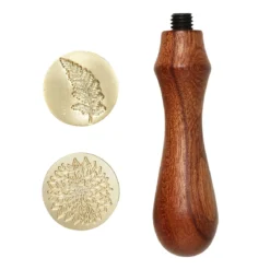 Sigillstämplar vaxstämpel Ø25 mm 2-pack med motiven intrikat blomma och blad