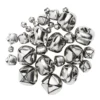30 silverfärgade bjällror bjällerklockor i mix Ø6, 12 & 20 mm