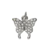 Silverfärgat hänge charm fjäril med strass 14×14 mm