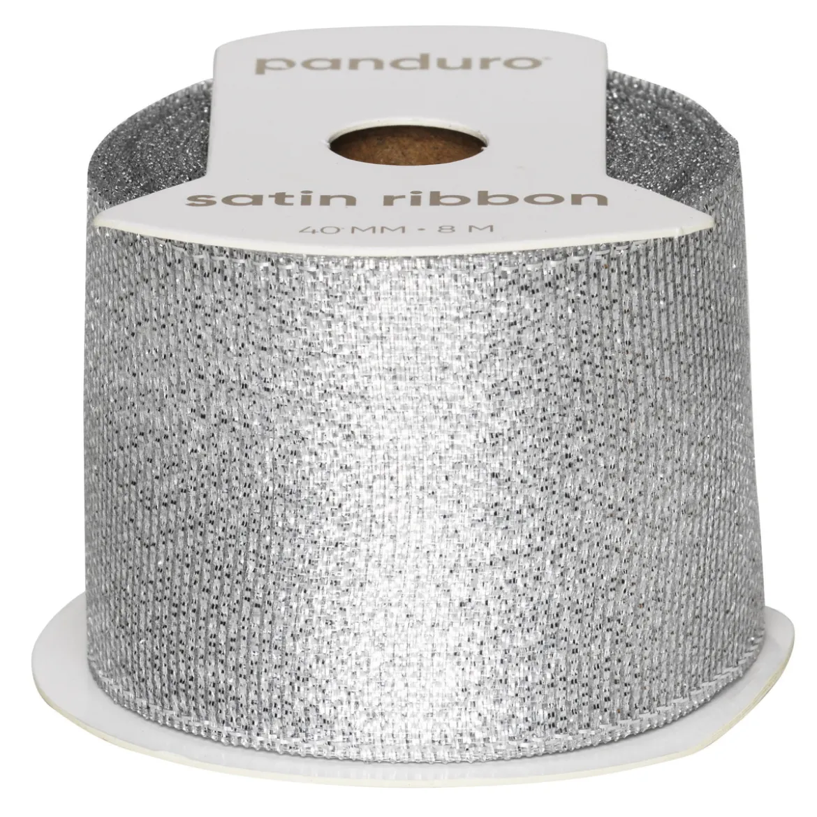 Silvrigt glitterband – 8 m långt 40 mm brett