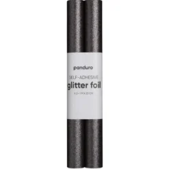 Självhäftande glitterpapper svart, 2 rullar à 25×100 cm