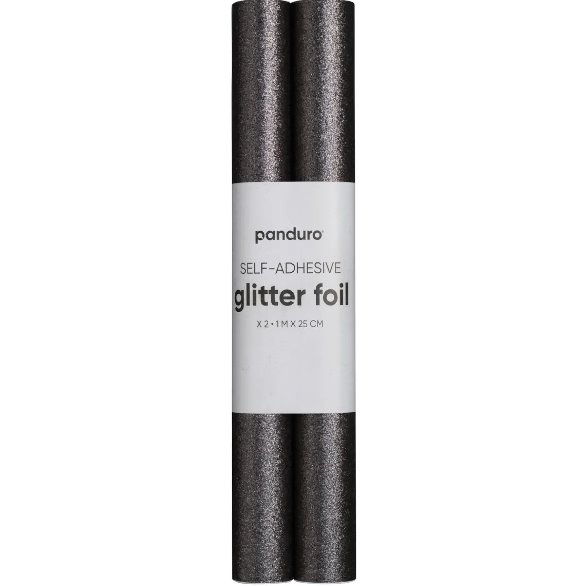 Självhäftande glitterpapper svart, 2 rullar à 25×100 cm