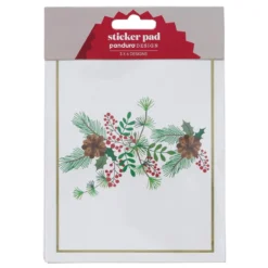 Självhäftande juletiketter, block à 12×15 cm, 18 ark med stora stickers