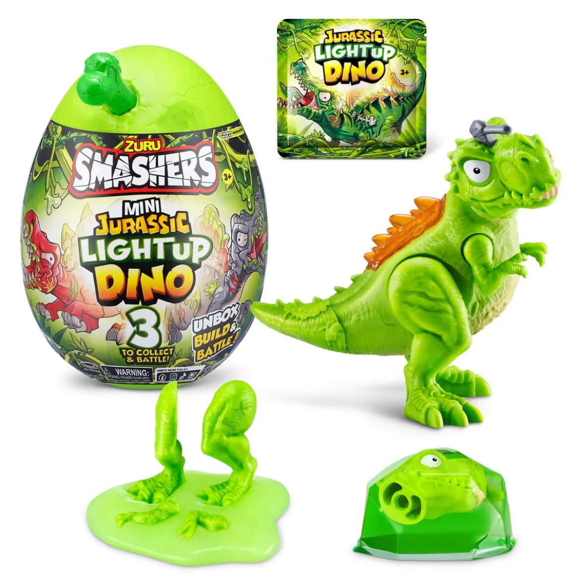 Smashers Mini Jurassic Light-Up Dino – samla alla 3