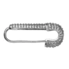 Smyckeslås säkerhetsnål med gnistrande stenar silverfärgad 26x10 mm