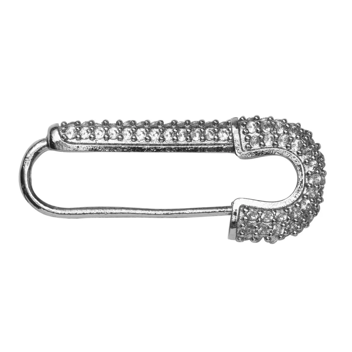 Smyckeslås säkerhetsnål med gnistrande stenar silverfärgad 26x10 mm