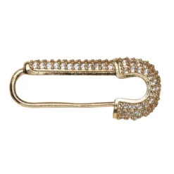 Smyckeslås säkerhetsnål med strassstenar guldfärgad 26x10 mm