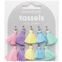 Smycketofsar, tassels för smycken 20 mm färgmix 10 st