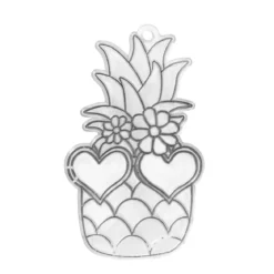 Solfångare ananas med hjärtan 6,4×10,4 cm