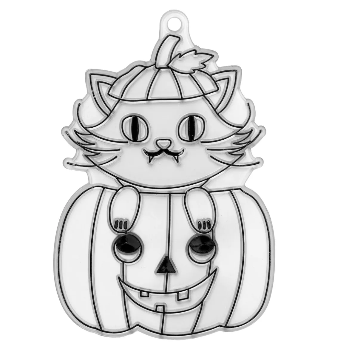 Solfångare katt i pumpa till halloween 7,5×10,5 cm