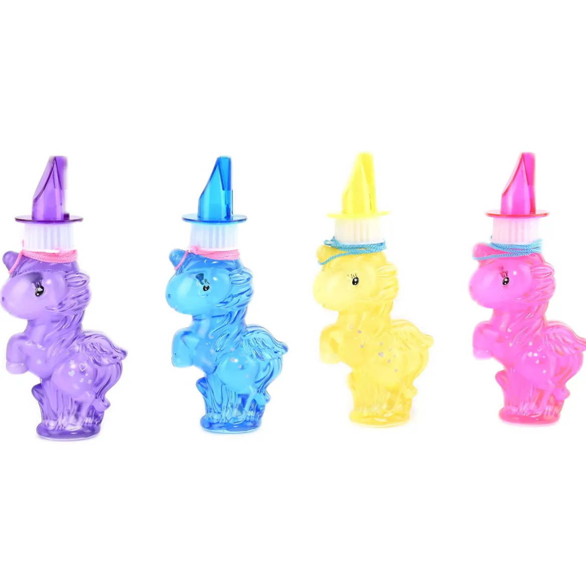 Såpbubblor + visselpipa i form av en toksöt enhörning! H. 15 cm. Pris per styck