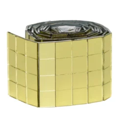 Spegelmosaik av guldigt glas på rulle, självhäftande, 400 st. 10×10 mm rutor