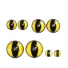 8 st. gula ögon av glas. 4 par, Ø10, 15, 20, 25 mm.