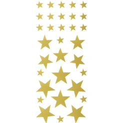 Stickers 4 ark stjärnor guld