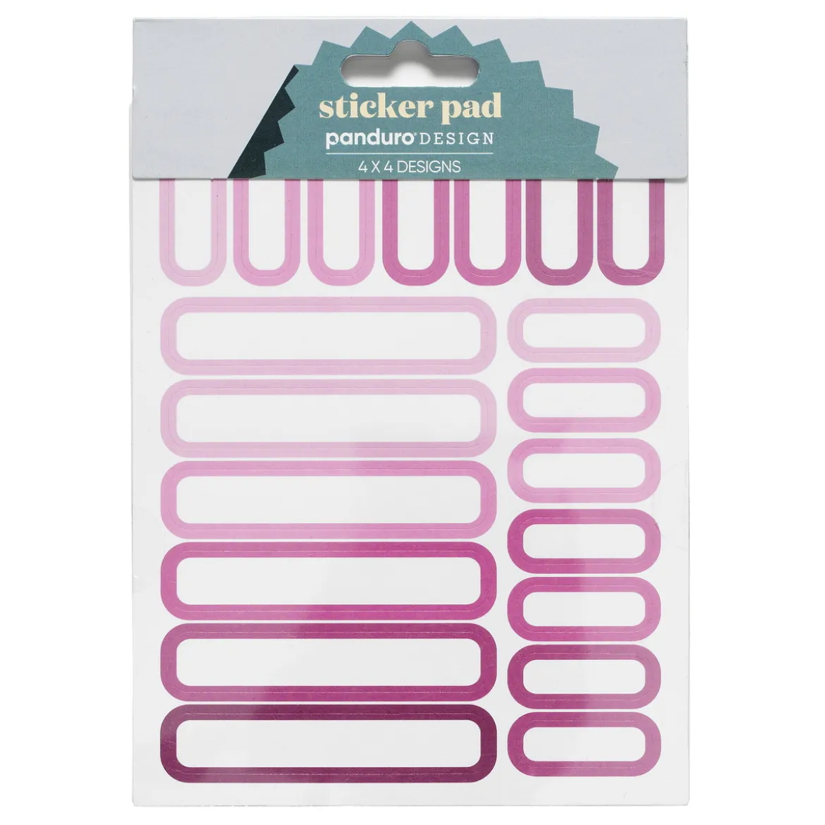 Stickersblock 16 ark Pink Labels – massor av gröna etiketter. 4×4 designer