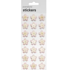 Stickers, 3D-klistermärken blommor med pistiller & pärla, 21 st.