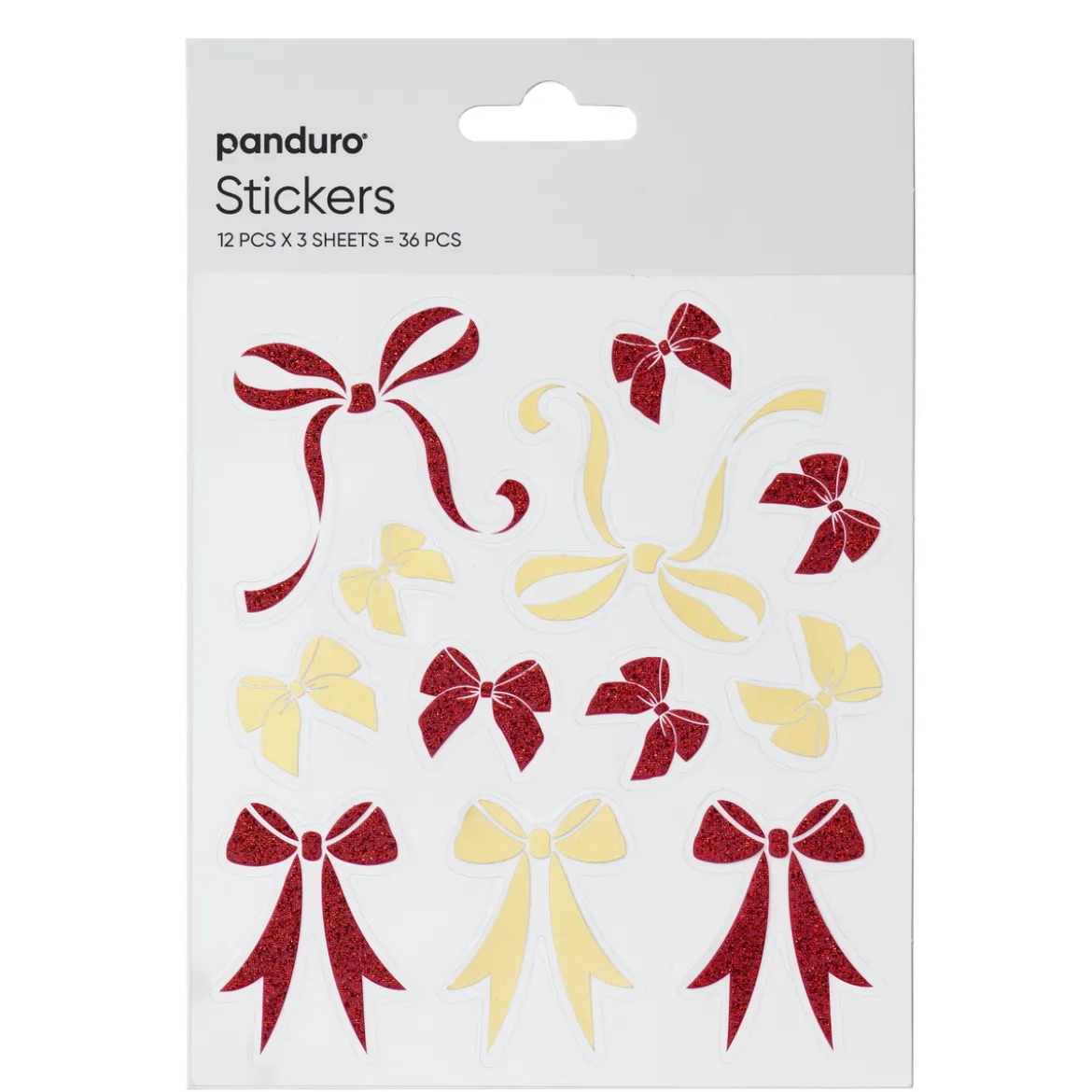 Stickers Jul, rosetter, 3 ark med totalt 36 klistermärken
