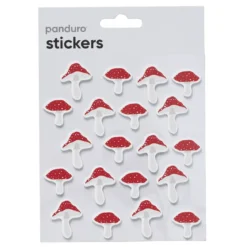 Stickers Jul, tjocka 2mm klistermärken i form av flugsvampar, 20 st.