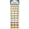 Stickers klistermärken med 175 glittriga hjärtan i guld & silver – B. 12–22 mm