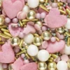 Strösselmix 40g Unicorn – ljust, guldigt och rosa hjärtan i en sagolik enhörnings-mix