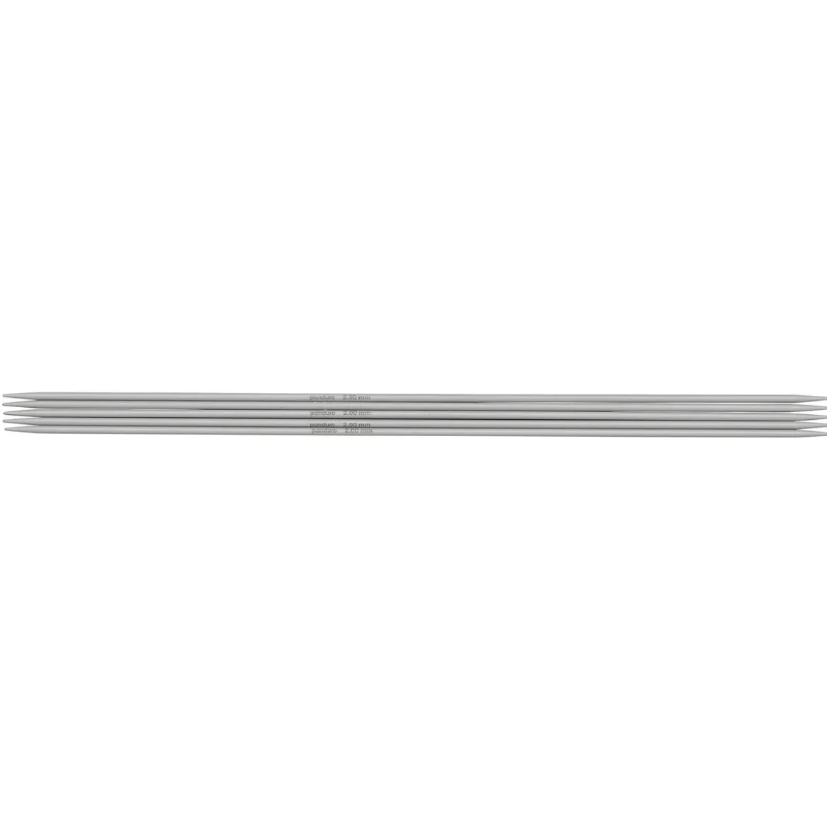 Strumpstickor, 5 st. Längd 20 cm Ø2,0 mm – aluminium