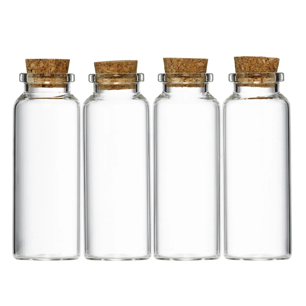 4 st. små korkförsedda glasflaskor / vialer – 40 ml