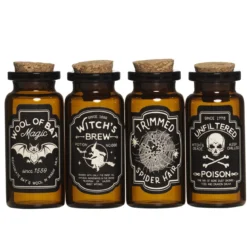 4 st. små korkförsedda glasflaskor / vialer – 40 ml