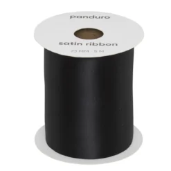 Svart satinband – 73 mm brett och 5 meter långt