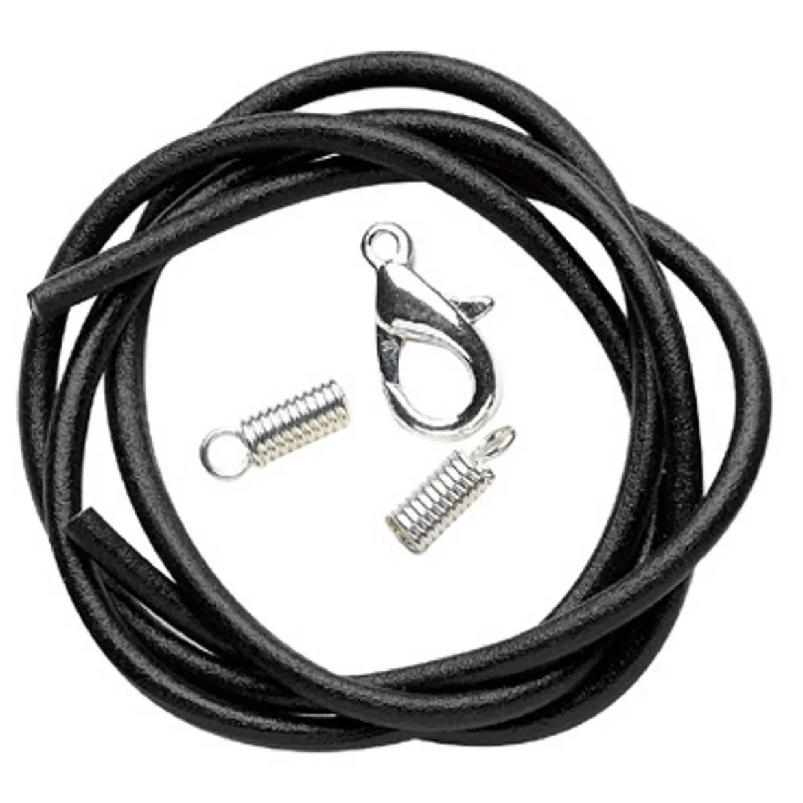 Syntetläderband 2 mm svart