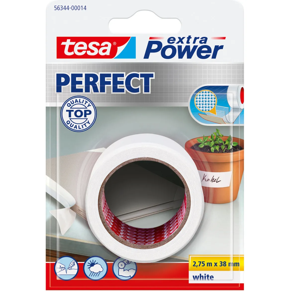 Tesa Extra Vävtejp 38mm Vit
