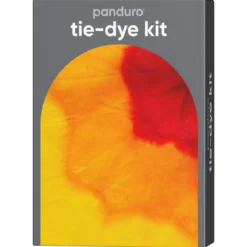 Tie-dye kit – 3×85 ml akvarell-textilfärg röd, orange, gul + handskar & gummisnoddar