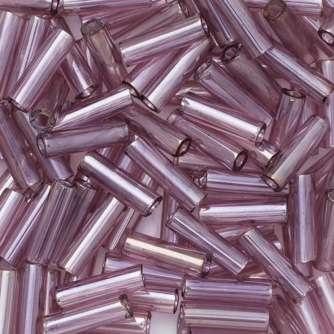 TOHO-pärlor bugle, avlånga glaspärlor 6 mm grå