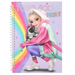 TOPModel fickmålarbok Jill & Cookie + stickers, 120 sidor, 13×17,5×1,3 cm
